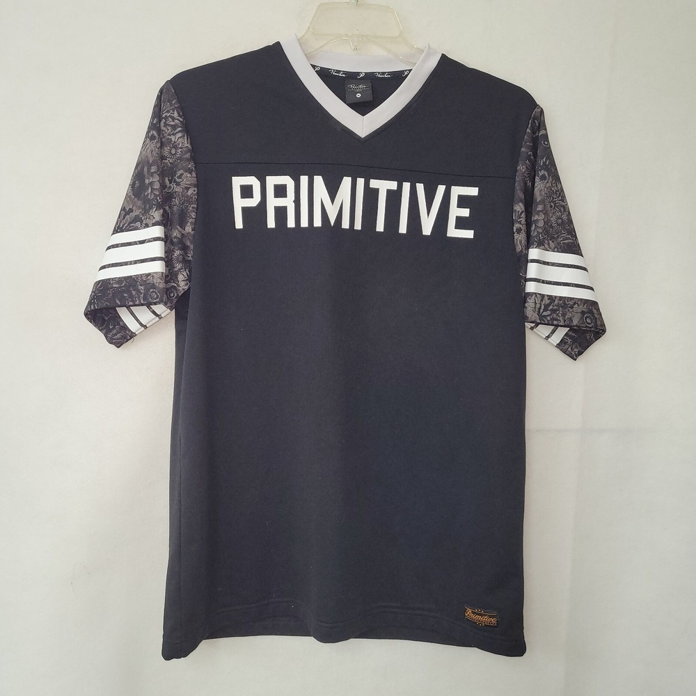 Primitive Apparel Graphic T Shirt Men XL Black Spellout V Neck Streetwear Skater